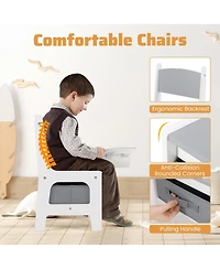 Slickblue 4 1 Kids Activity Table and Chairs Set with Reversible Top