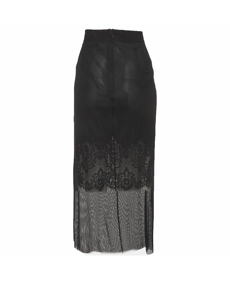 Pre-Owned Dolce & Gabbana Women's Mesh Double Layered Midi Skirt