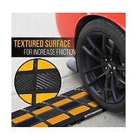 Pyle Heavy-Duty Car/Truck Curb Ramps - Vehicle Bridge Kit (Pair)