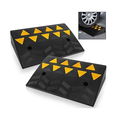 Pyle Car/Truck Curb Ramps - Heavy-Duty Vehicle Bridge Kit (Pair)