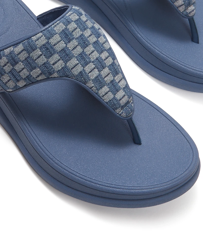 FitFlop Women's F-Mode Go Checkerboard-Denim Toe-Post Sandals