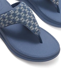FitFlop Women's F-Mode Go Checkerboard-Denim Toe-Post Sandals