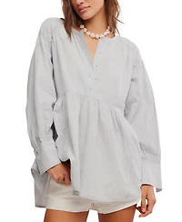 Free People Women's Alana Long-Sleeve Front Button Tunic Top