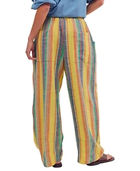 Free People Juniors' Striped Wide-Leg Pants