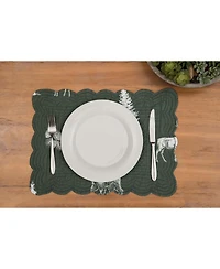 C&F Home Fernwood Forest 100% Cotton Scalloped Set of 6 Placemats 13" x 19