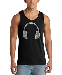 La Pop Art Men's Headphone Word Tank Top