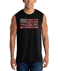 La Pop Art Men's American Flag Fireworks Tank Top