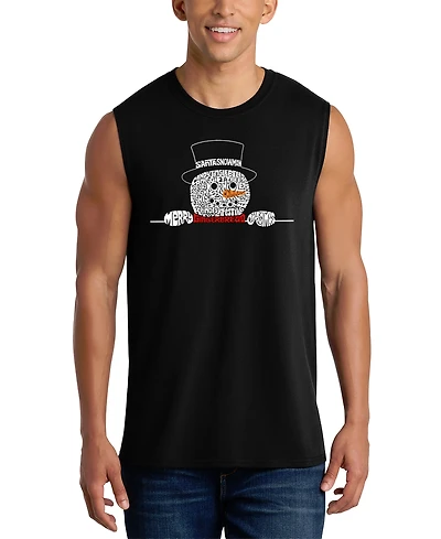 La Pop Art Men's Snowman Word Tank Top