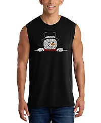La Pop Art Men's Snowman Word Tank Top