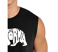 La Pop Art Men's California Bear Typography Graphic Tank Top