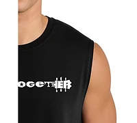 La Pop Art Men's Come Together Guitar Word Tank Top