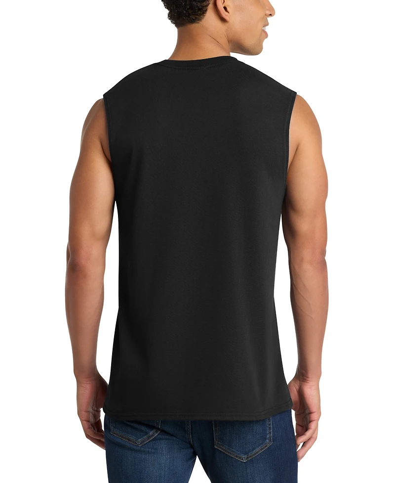 La Pop Art Men's Dog Face Typography Word Graphic Tank Top