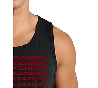 La Pop Art Men's Red Equalizer Bars Music Graphic Tank Top