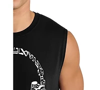 La Pop Art Men's Pattern Headphones Music Word Graphic Tank Top