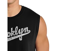 La Pop Art Men's Brooklyn Script Typography Graphic Tank Top
