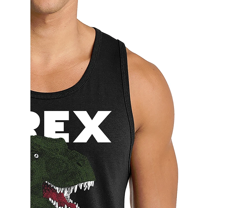 La Pop Art Men's T-Rex Dinosaur Graphic Tank Top