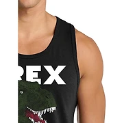 La Pop Art Men's T-Rex Dinosaur Graphic Tank Top