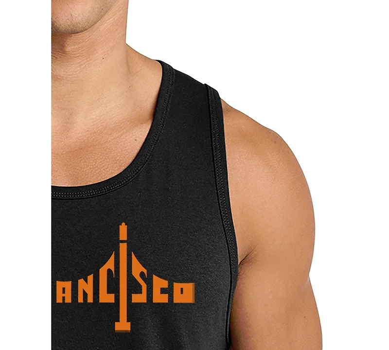 La Pop Art Men's San Francisco Skyline Typography Graphic Tank Top