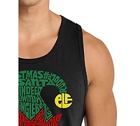 La Pop Art Men's Christmas Elf Hat Typography Graphic Tank Top