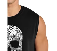 La Pop Art Men's Skull Typography Word Graphic Tank Top