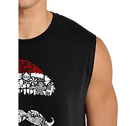 La Pop Art Men's Santa Beard Typography Face Design Tank Top