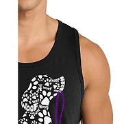 La Pop Art Men's Woof and Paw Print Tank Top
