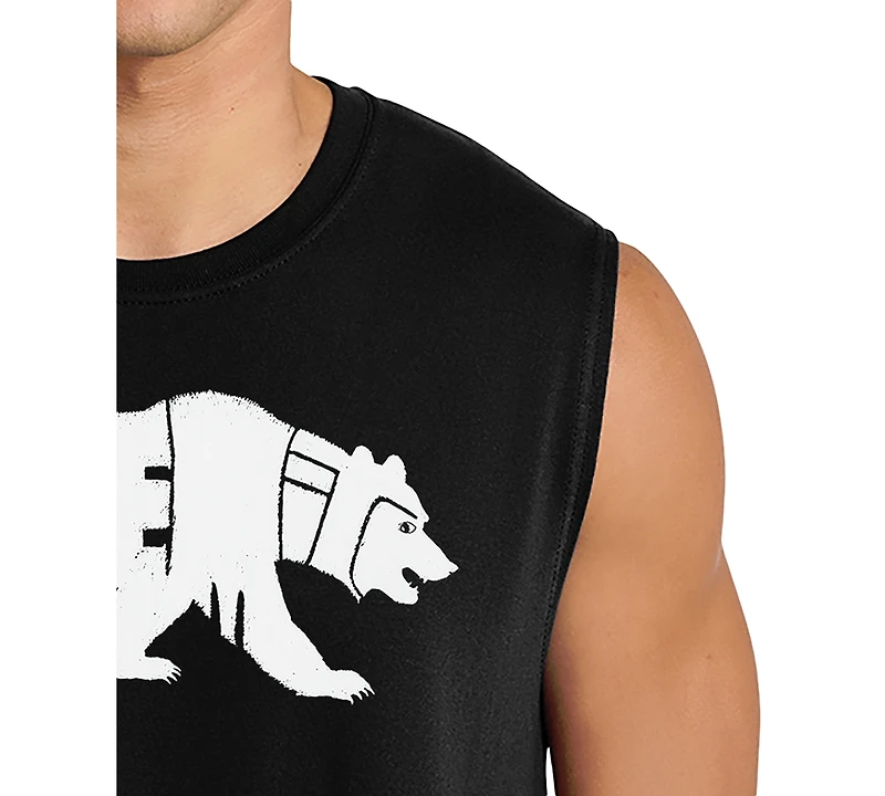 La Pop Art Men's Bear Explore Word Graphic Tank Top