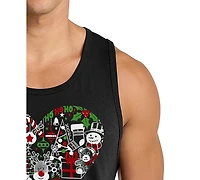 La Pop Art Men's Christmas Theme Print Tank Top