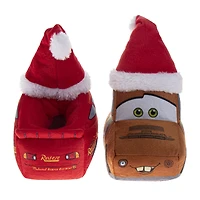 Disney Cars Christmas Slippers Boys' Lightning McQueen Mater Cozy Warm Holiday Theme Soft Plush (Toddler Sizes 5-10/ Little Kid 11-1)