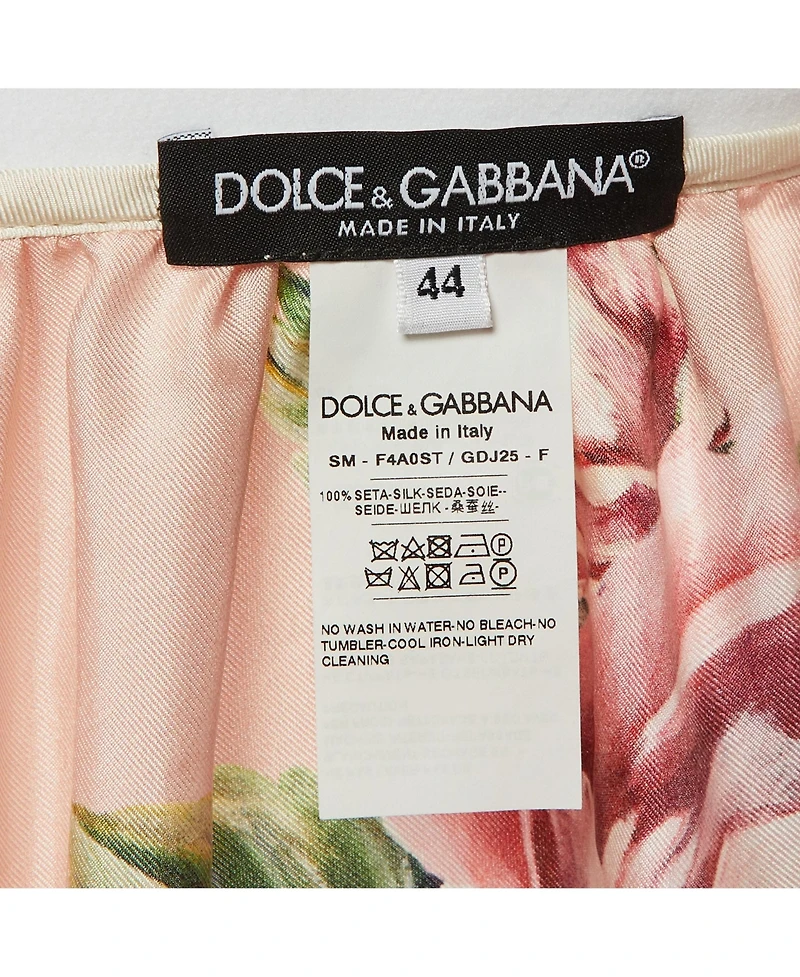 Pre-Owned Dolce & Gabbana Women's Floral Printed Silk Mini Skirt