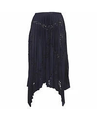 Pre-Owned Emilio Pucci Women's Laser Cut Plisse High Low Hem Skirt