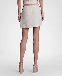 Avec Les Filles Women's Viscose-Blend Wrap Tie Front Skirt