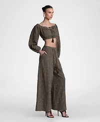 Avec Les Filles Women's Extreme Wide-Leg Palazzo Pants