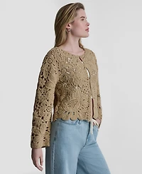 Dkny Jeans Women's Long-Sleeve Crewneck Cardigan