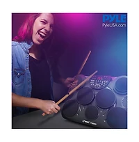 Pyle Electronic Table Digital Drum Kit Top with 7 Pad Digital Drum Kit