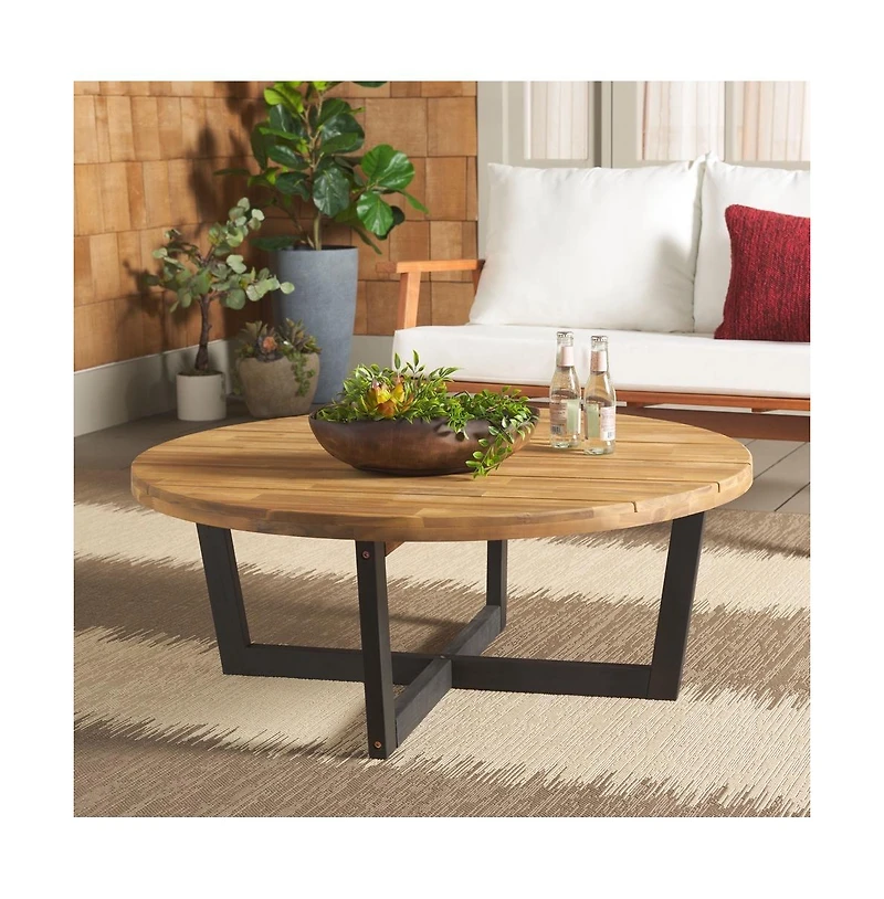 Safavieh Leo 4 Leg Round Outdoor Coffee Table