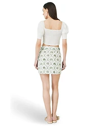 Yumi Women's Palm Print Cotton Wrap Skirt