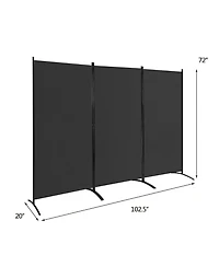 sumyeg 6-Foot 3-Panel Folding Room Divider with Durable Hinges and Steel Base