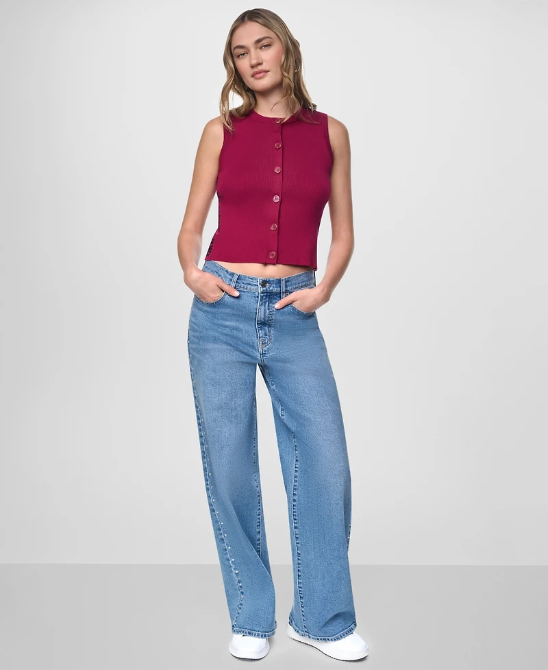 Dkny Jeans Women's Sleeveless Crewneck Sweater