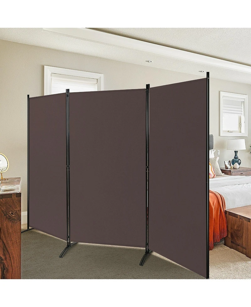 sumyeg 6-Foot 3-Panel Folding Room Divider with Durable Hinges and Steel Base