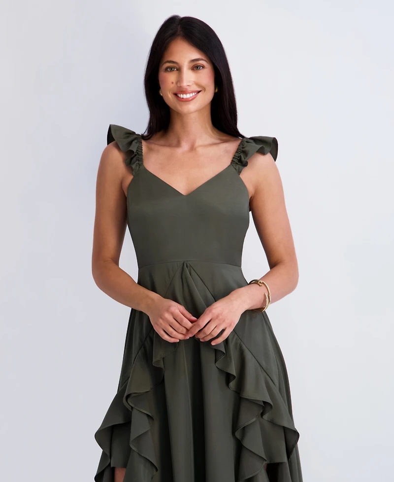 Siena Women's Ruffle Strap Maxi Dress with Cascading Skirt