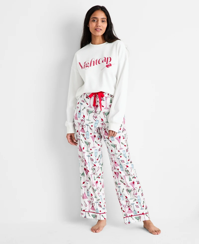 State of Day Women's Nightcap French Terry Graphic Sweatshirt, Macy's Exclusive