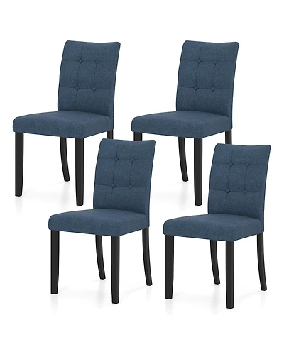 Gymax 4PCS Tufted Dining Chairs Upholstered Kitchen Armless Side Chairs w/Padded Seat