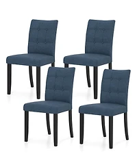 Gymax 4PCS Tufted Dining Chairs Upholstered Kitchen Armless Side Chairs w/Padded Seat