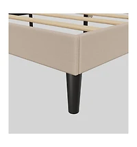 gaomon Upholstered Platform Bed, 6-Grid Linen Headboard