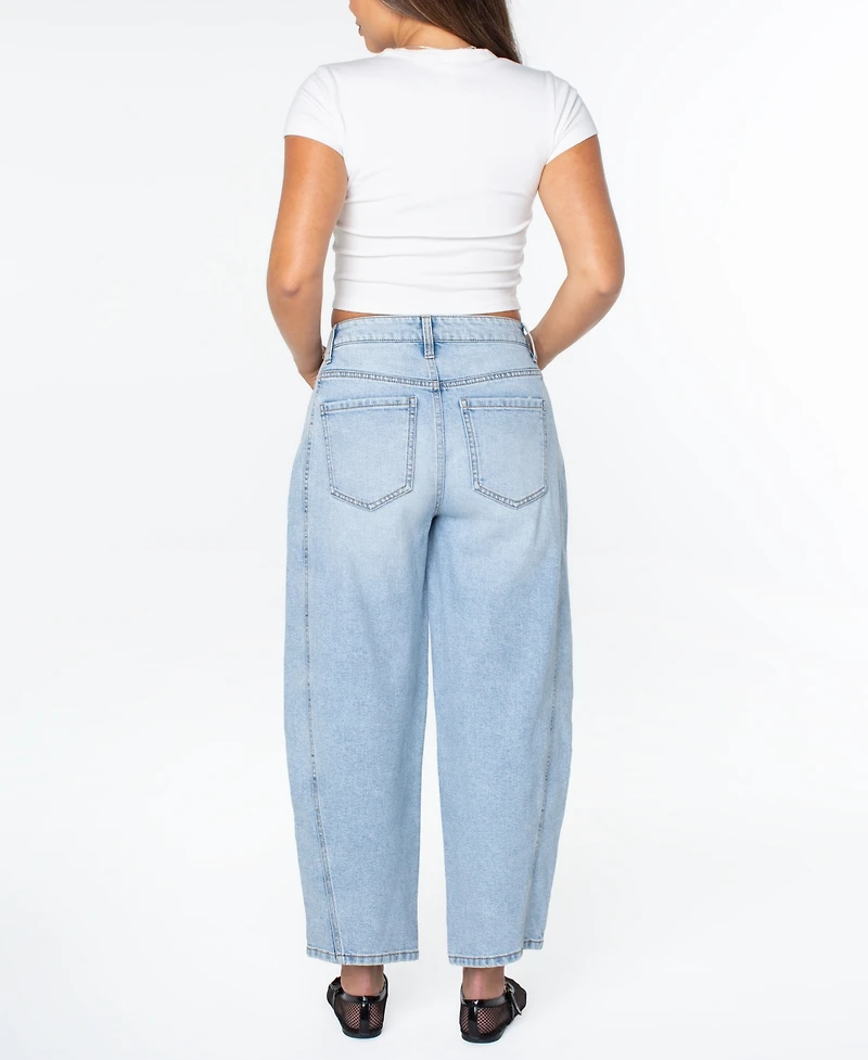 Celebrity Pink Juniors' High-Rise Barrel-Leg Jeans