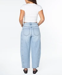 Celebrity Pink Juniors' High-Rise Barrel-Leg Jeans