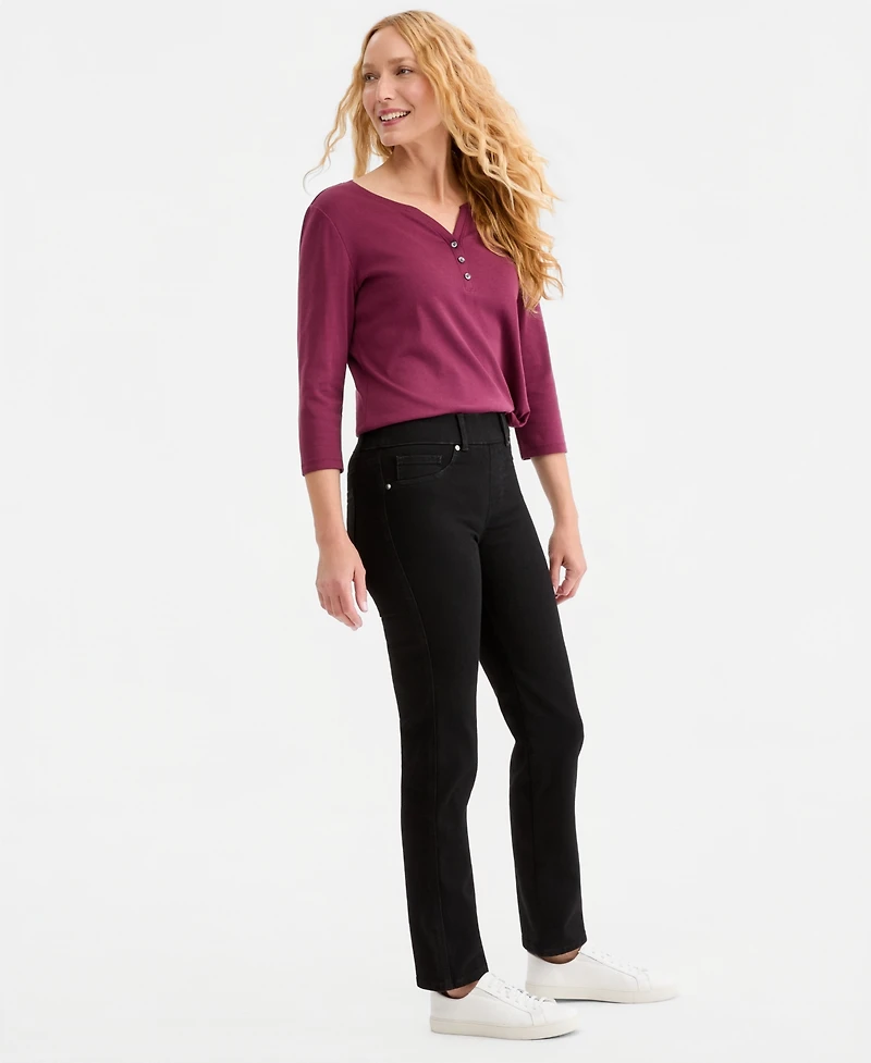 Style & Co Women's Shaping Pull-On Straight Jeans, Macy's Exclusive