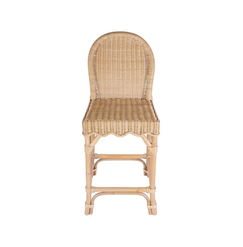 Butler Specialty Flora Rattan 24" Scalloped Edge Counter Stool
