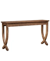 Slickblue Farmhouse Entryway Console Table, Solid Wood Sofa Table for Living Room-Brown